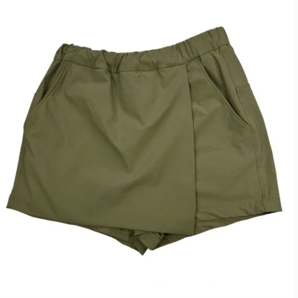Carbon38 Essential Paneled Skort Skirt Shorts Green